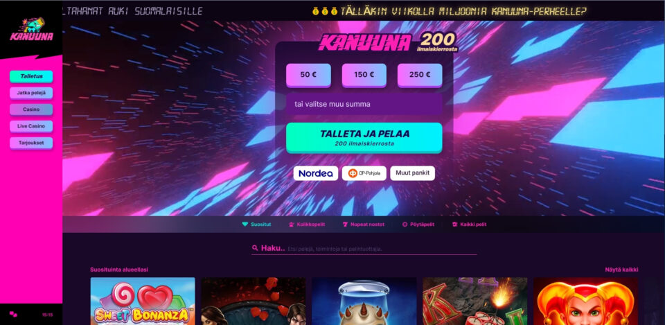 kanuuna kasino etusivu