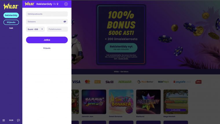 Wildz casino kirjautuminen