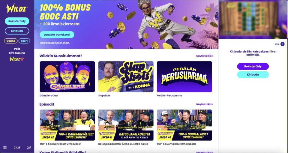 Wildz casinon etusivu