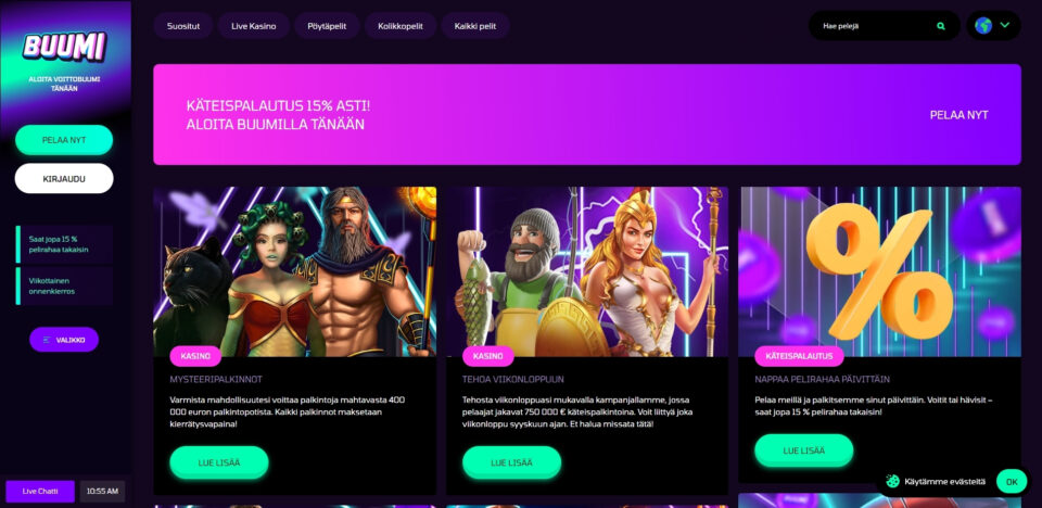 buumi kasino kampanjasivu