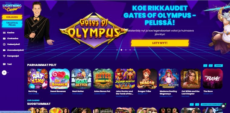 lightning casino etusivu