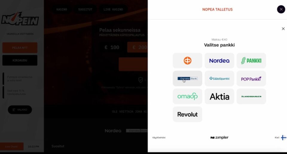 Nopea talletus Nopein kasinolla