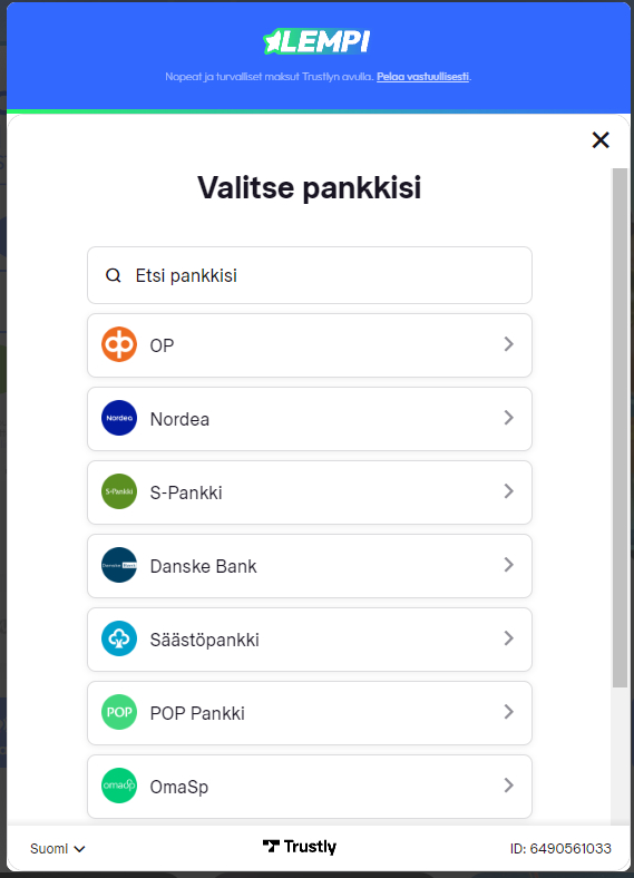 lempi kasino rahansiirrot