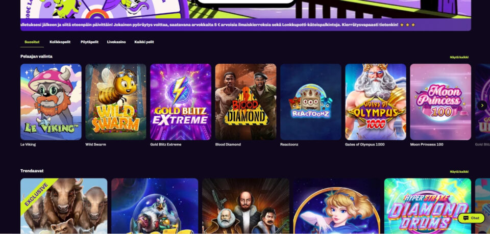 Lonkero Kasinon pelivalikoima