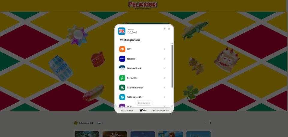pelikioski rahansiirrot