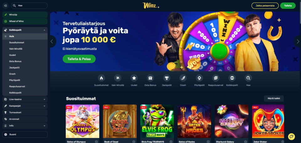 winz.io etusivu