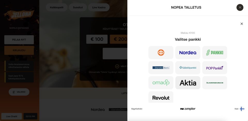 Jellona kasino talletus