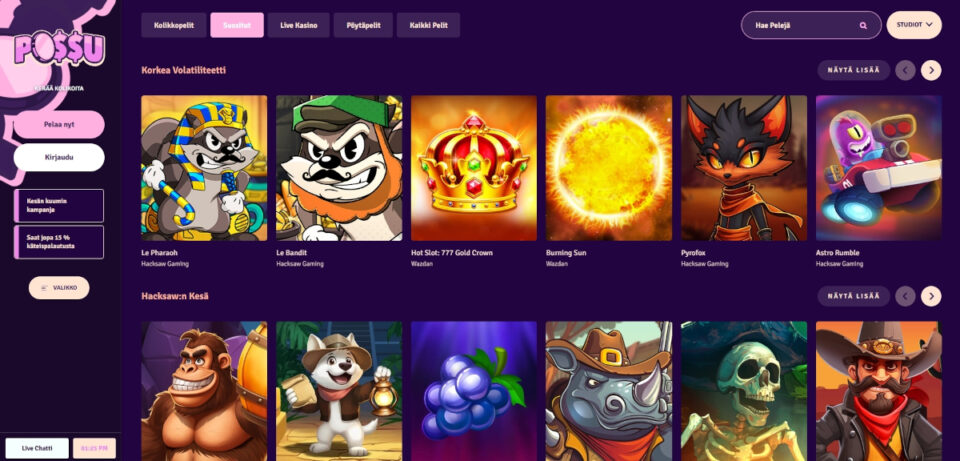 possu pelivalikoima