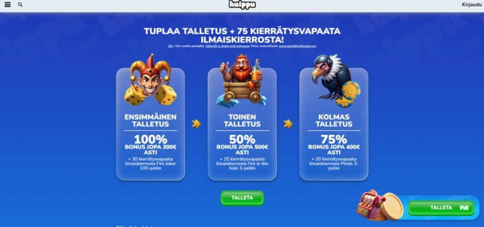 huippu kasino bonukset