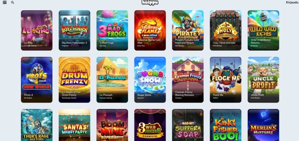 huippu kasino pelivalikoima