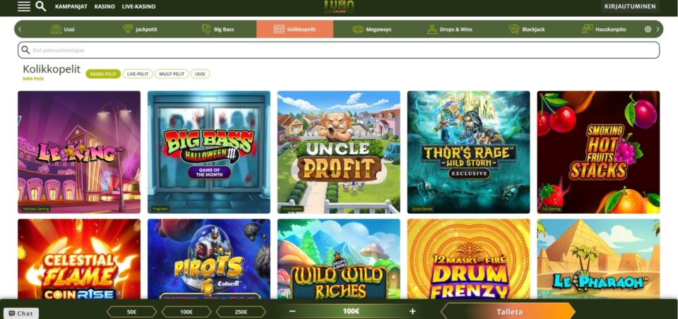 lumo casino kolikkopelit
