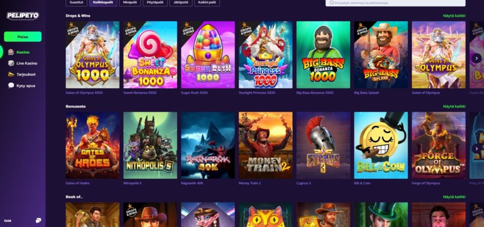 pelipeto pelivalikoima