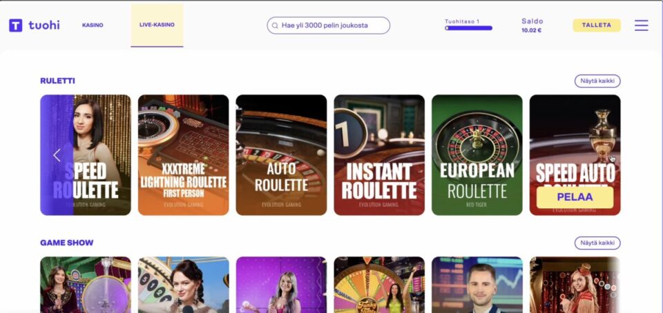 Tuohi kasinon peliaula
