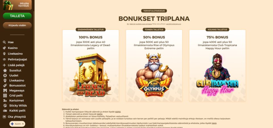 tuuri kasino bonukset